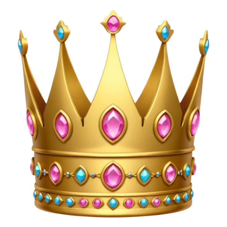 small crown golden with pink gems sticker