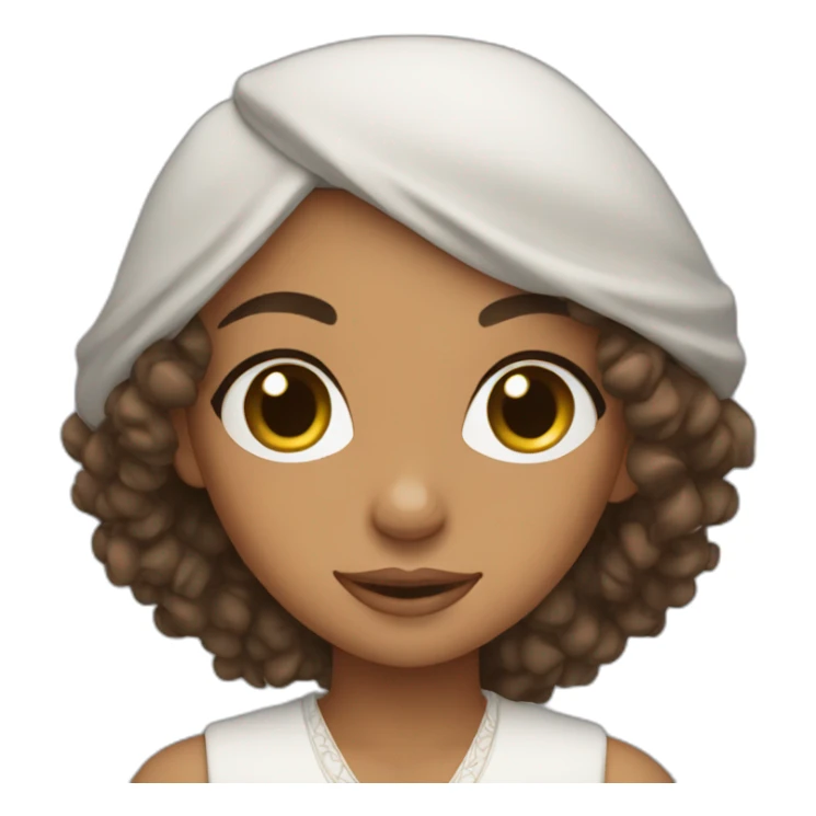 Moroccan girl with brown curly hair sticker