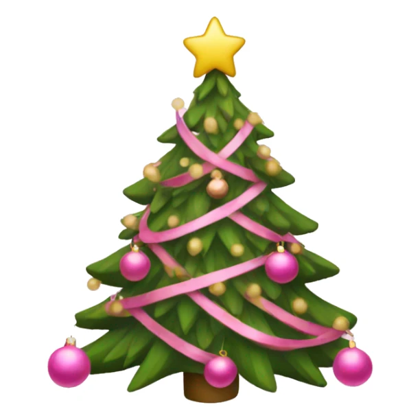 Pink Christmas tree sticker