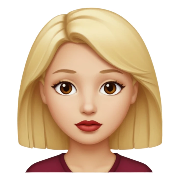 Tengo la tez clara pero en tonalidad cálida, el cabello rubio y ojos oscuros, tengo los labios gruesos sticker