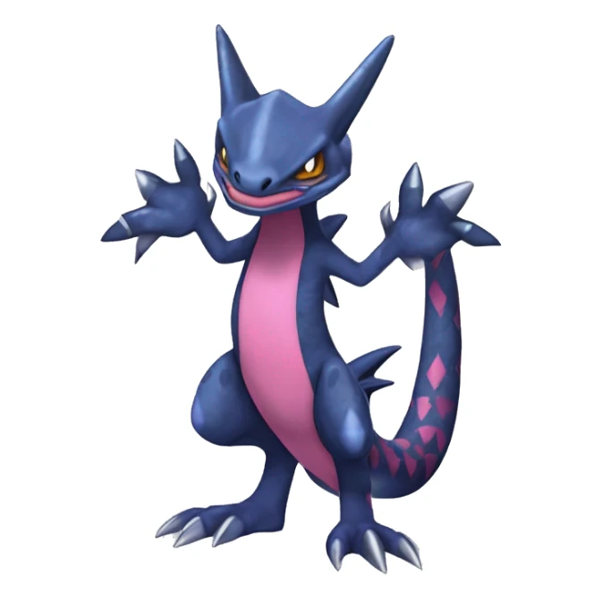 Cool Edgy Seviper-Sharpedo-Gabite Fakémon Digimon with Edgy markings, full body, outlined sticker