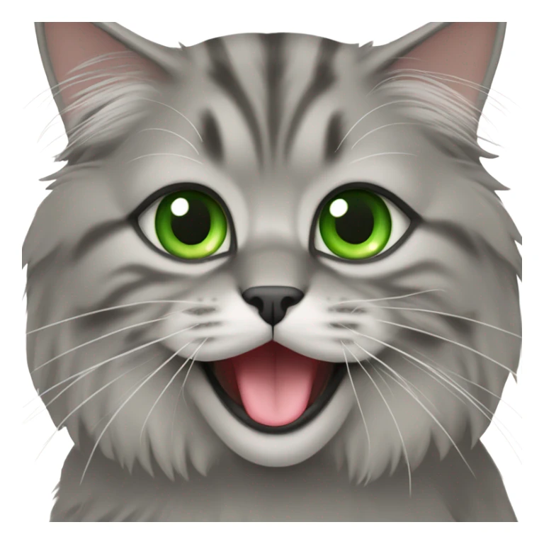 Grey Siberian cat and Green eyes  sticker