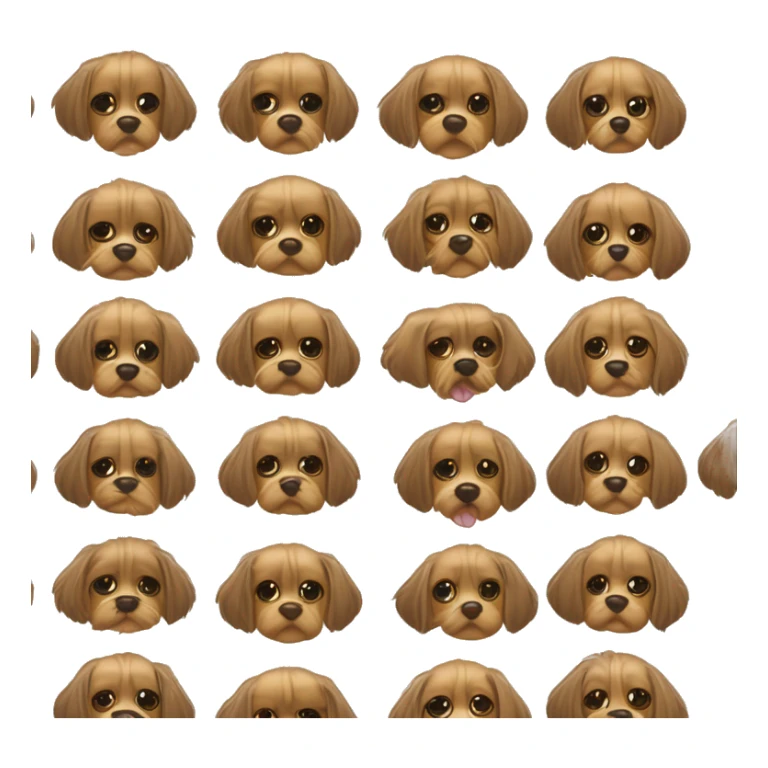 Cachorro Yorkshire piscando o olho, cabelo comprido, franja comprida, tocando o chão, língua para fora sticker