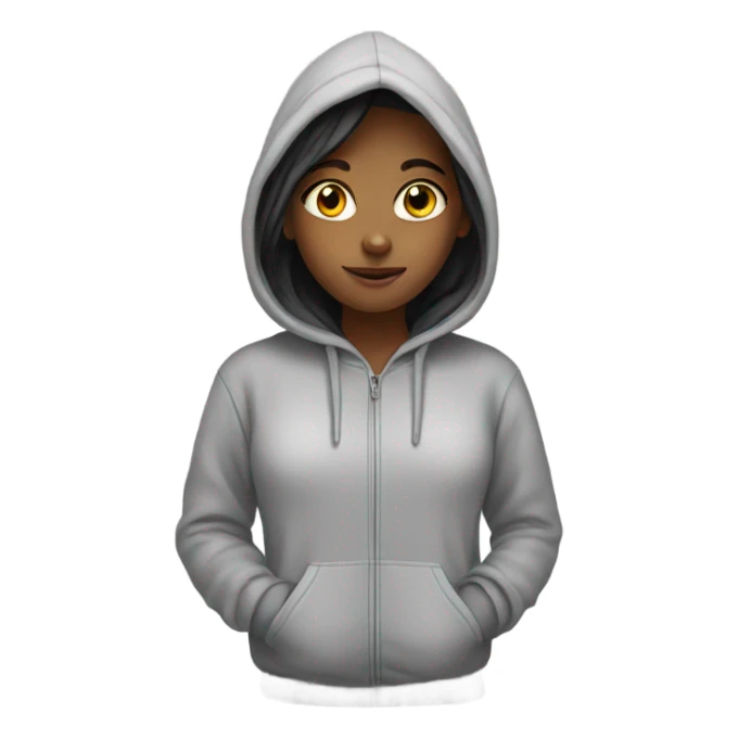 Girl wearing hoodie  sticker