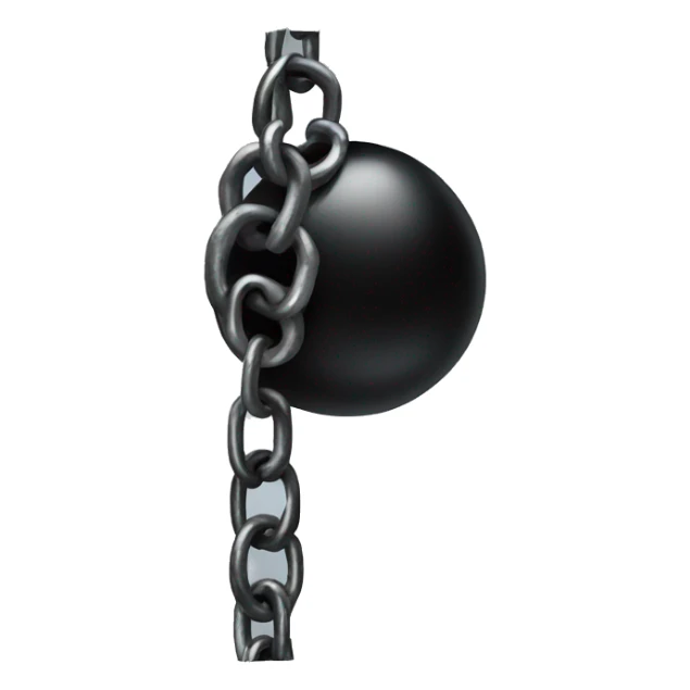 black ball and chain sticker