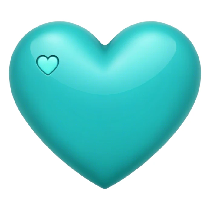 Bright teal heart sticker