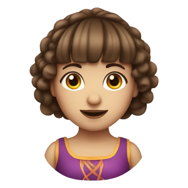 Brown haired circus girl with bangs sticker