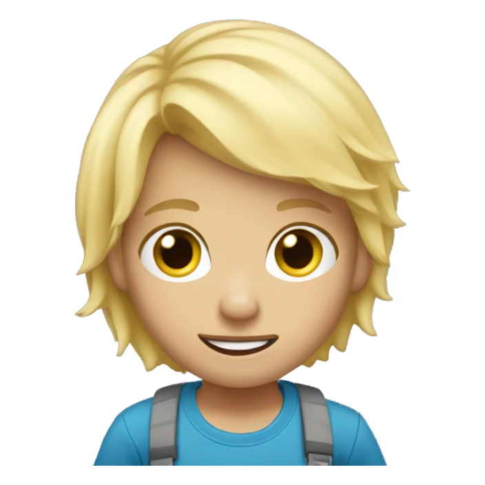 blonde hair kid crawling sticker