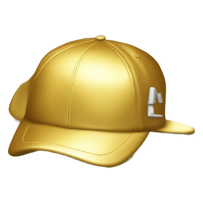 A shiny gold baseball cap, with RDCE80 on the front sticker