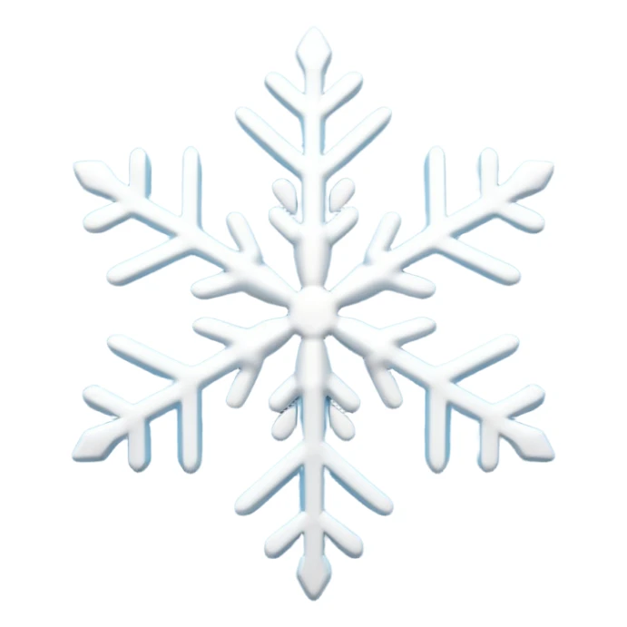 A simple emoji-style snowflake or small snow pile. Cute, clean lines, minimal detail, white and light-blue colors, rounded shapes, soft shading, flat 2D emoji style. sticker
