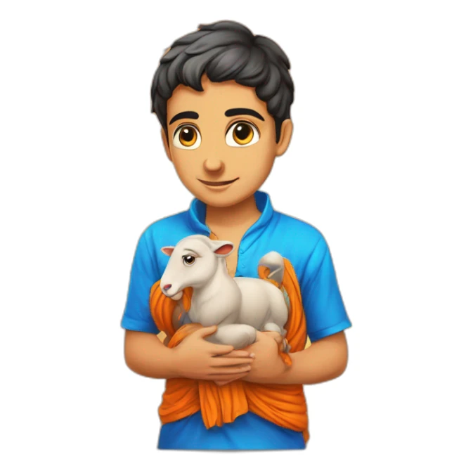 A boy pray on ram mandir and on hir shirt name print abhay sticker