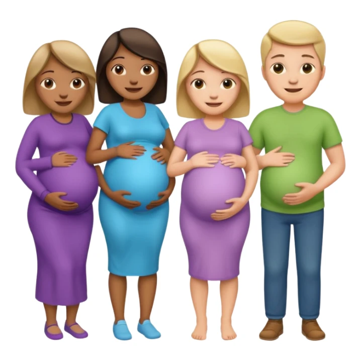 a group of pregnant men and women sticker