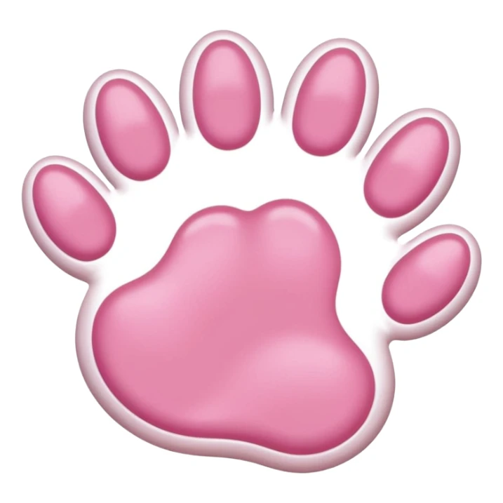 simple cat paw, cute feline foot with pink paw pads sticker