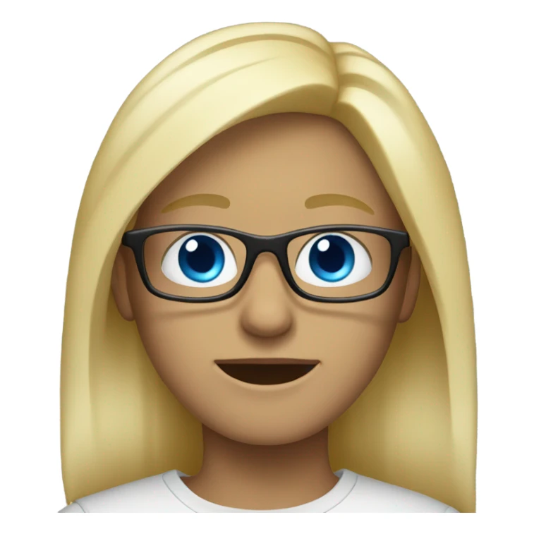 blond glasses blue eyes sticker