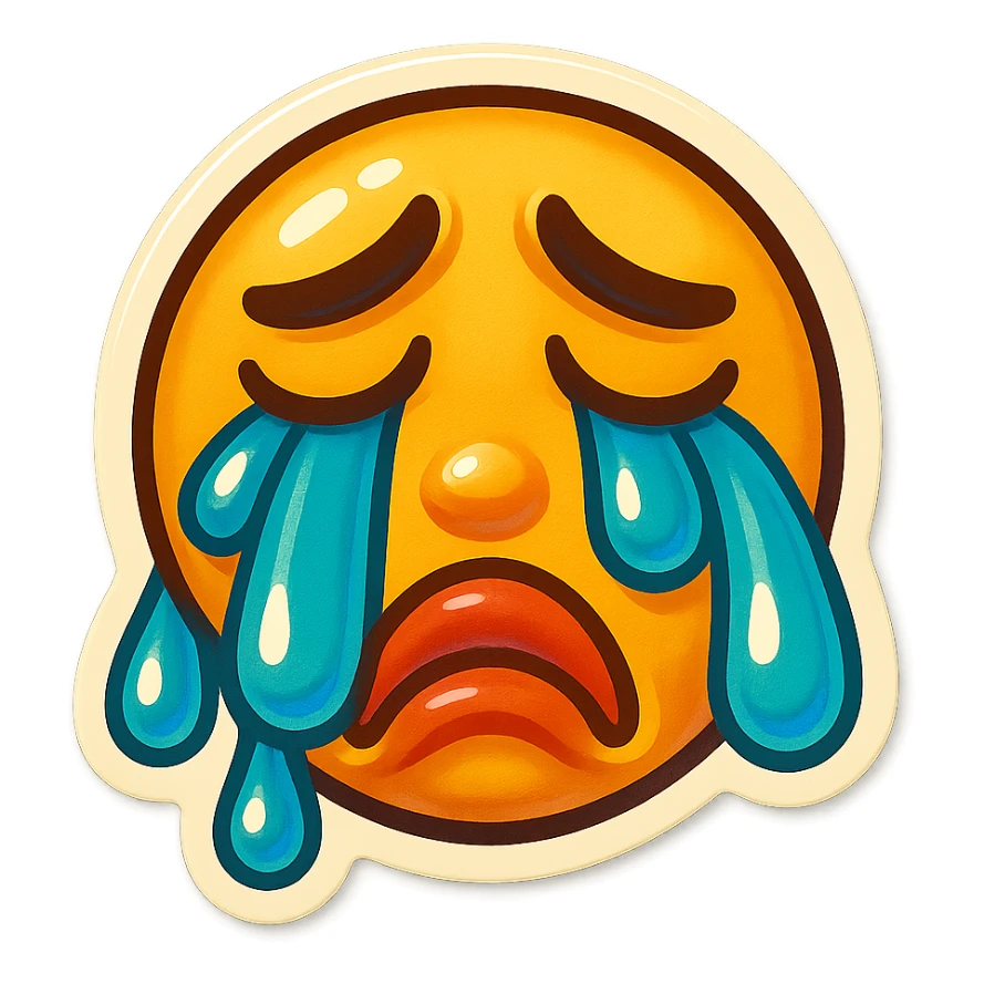 Crying Tears rolling down face 
Mouth Pout sticker