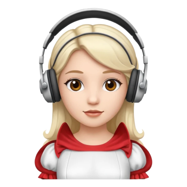 princess with headphones white dress sticker