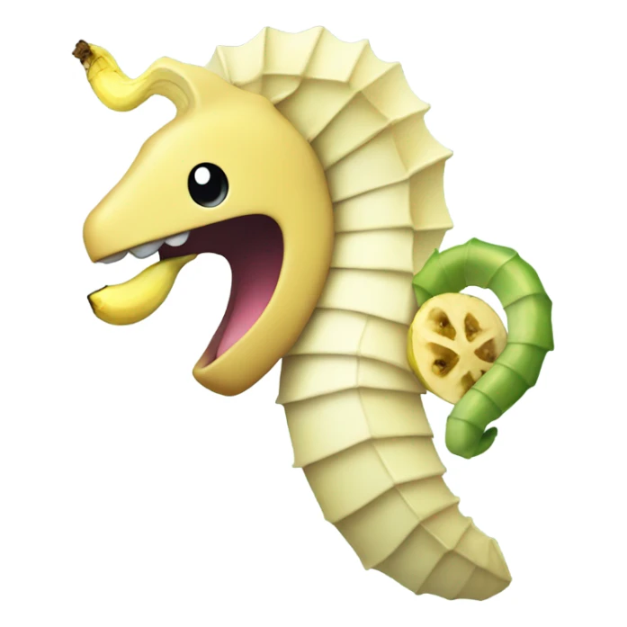 seahorse eating a banana while robbing a touhou character sticker