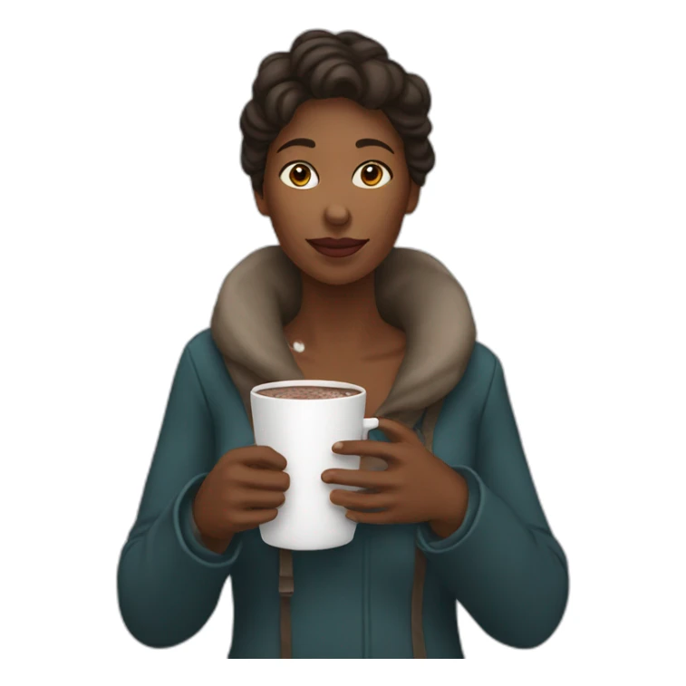 woman drinking hot chocolate sticker