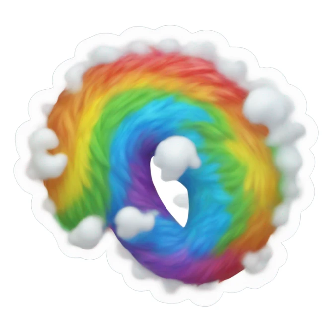 A rainbow yeti poop swirl emoji sticker