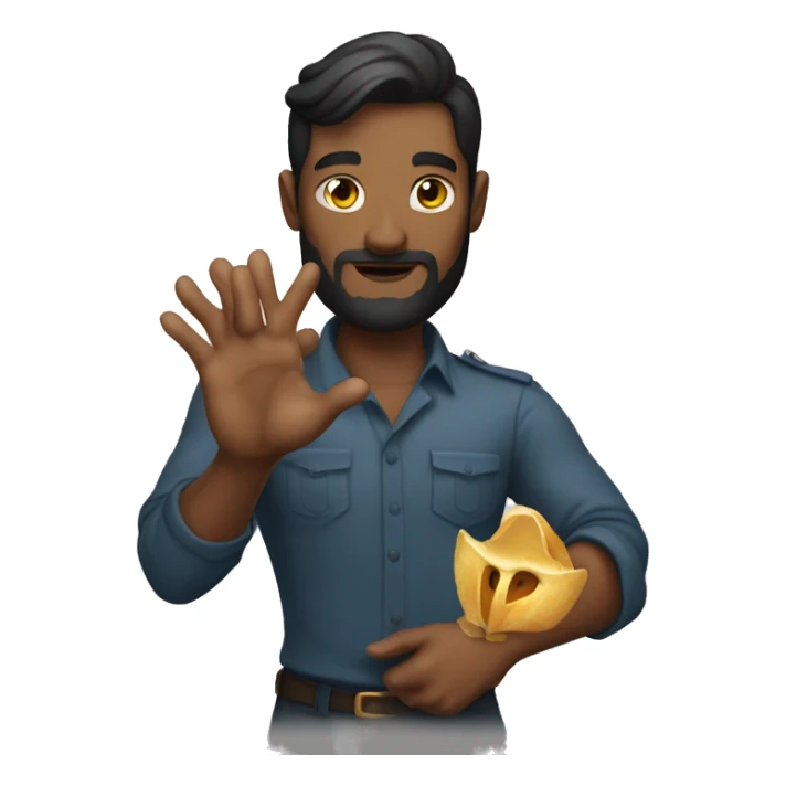 siren men holding a diamong on his hand sticker