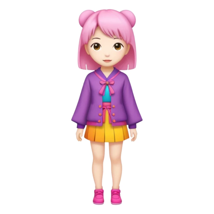 Kawaii woman Japanese full body sticker