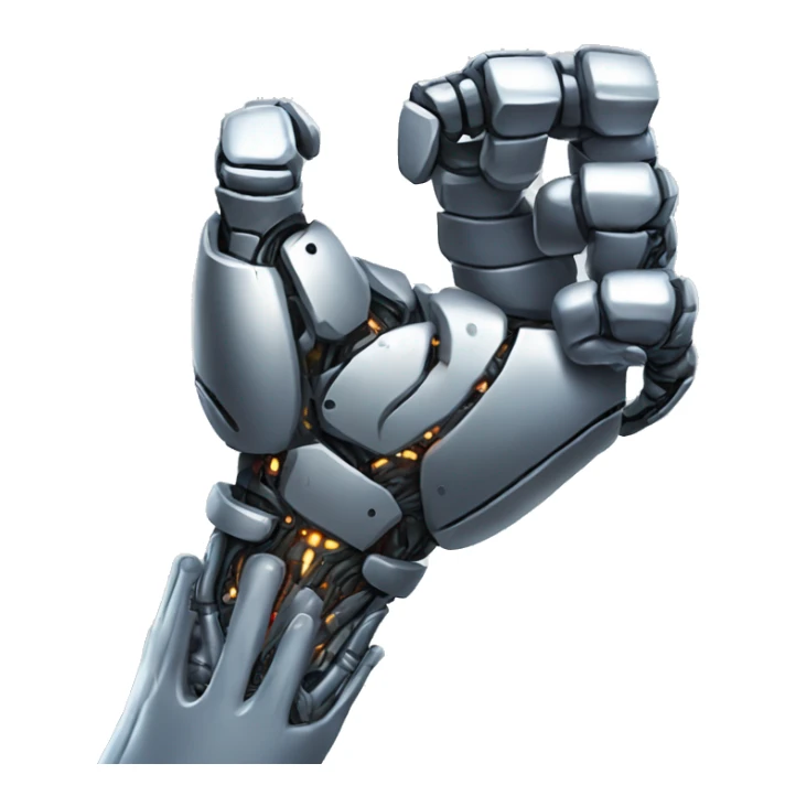 Cyborg arm with shocks flexing bicep and shoulder sticker