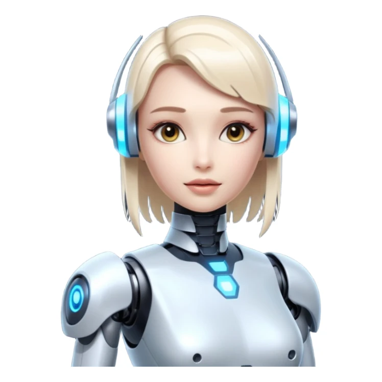 an AI robot, futuristic, digital, glowing, sexy dress sticker