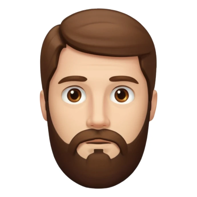 man with long straight hair and beard no mustache sticker