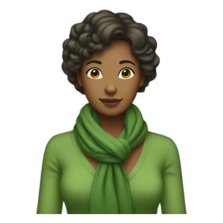 Mom with British on the scarf and green dress sticker