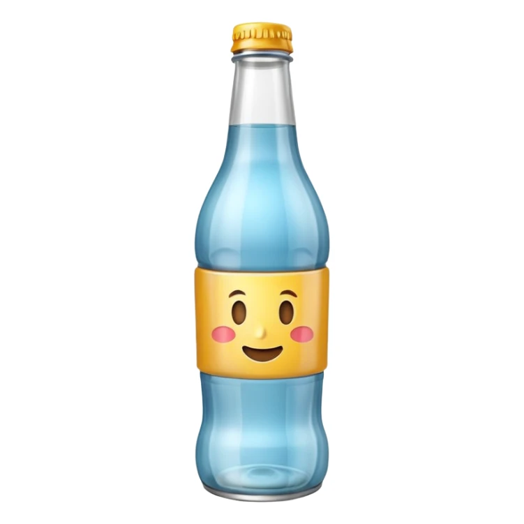 A 3D Apple-style empty soda bottle emoji sticker