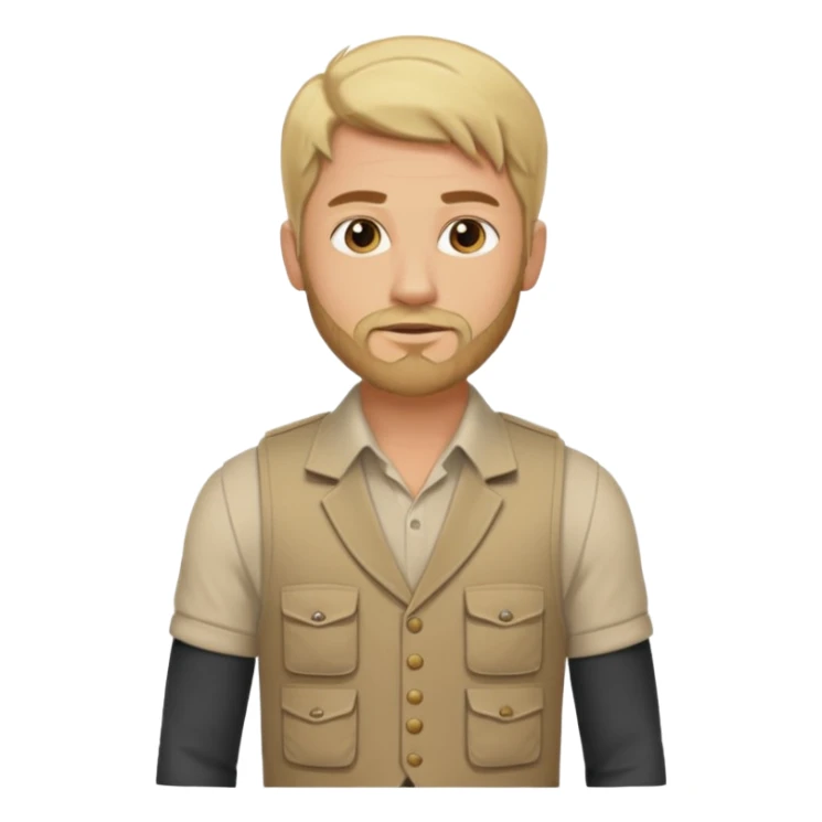 male blond long haired agent with short beard in egypt sticker