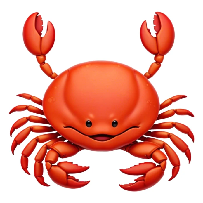 Meme-Worthy Cute Sleeping Red Crab Portrait Emoji, Head resting peacefully with a contented smile, showcasing a robust, vivid scarlet carapace and softly closed eyes in serene slumber, Simplified yet adorably endearing features, highly detailed, glowing with a soft, drowsy ocean light, high shine, relaxed and utterly lovable, stylized with an air of playful laziness, soft glowing outline, capturing the essence of a sleeping red crab that feels destined to become the next viral icon of adorable rest! sticker