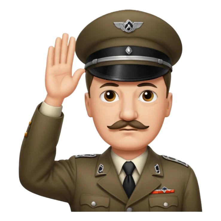Hitler saluting nazi and smaller mustache  sticker