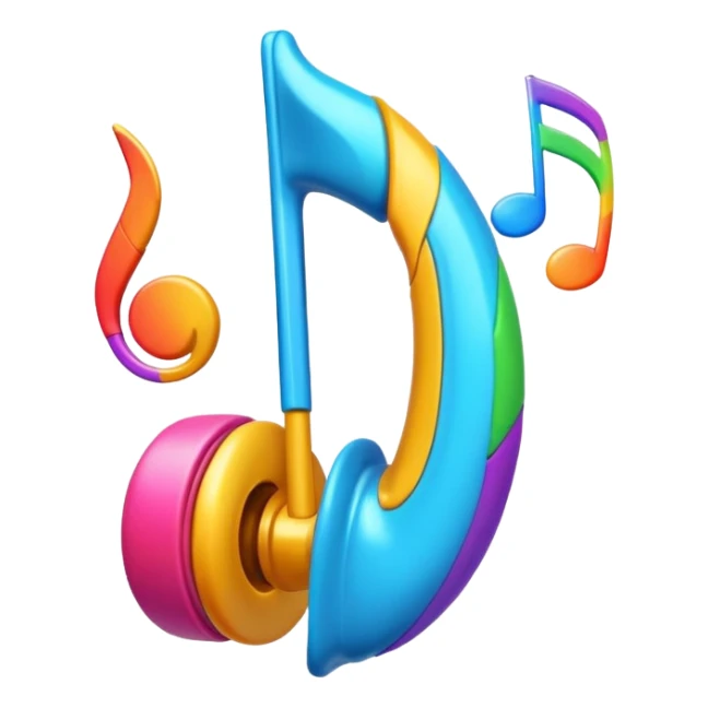 Music to my ears, music flowing into an ear sticker