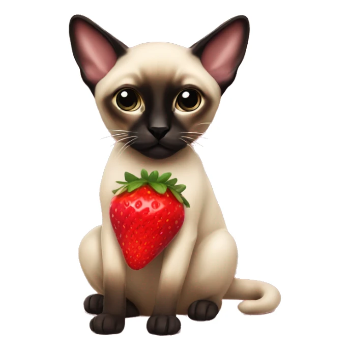 Siamese with red strawberry jumper  sticker