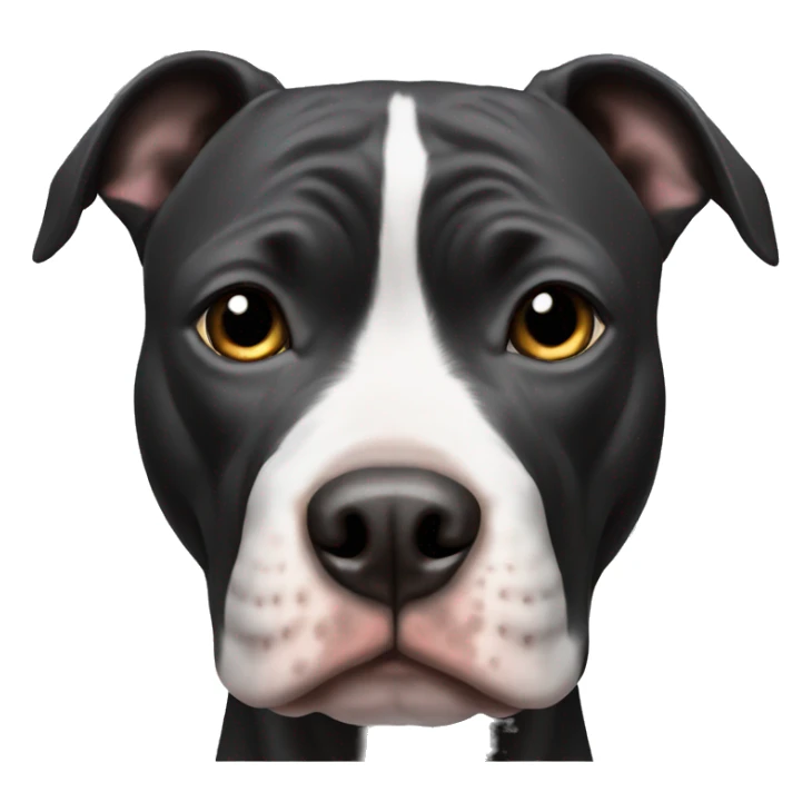 black american pitbull with white nose sticker