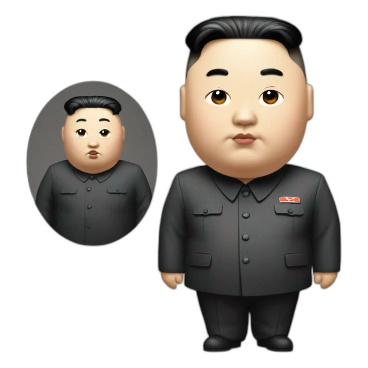 super fat Kim jong un and a white tick mark sticker