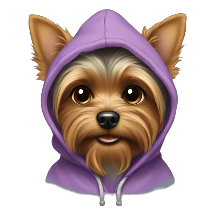 Yorkie dog wearing a hoodie  sticker