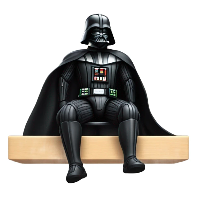 Darth Vader swinging legs on a shelf  sticker