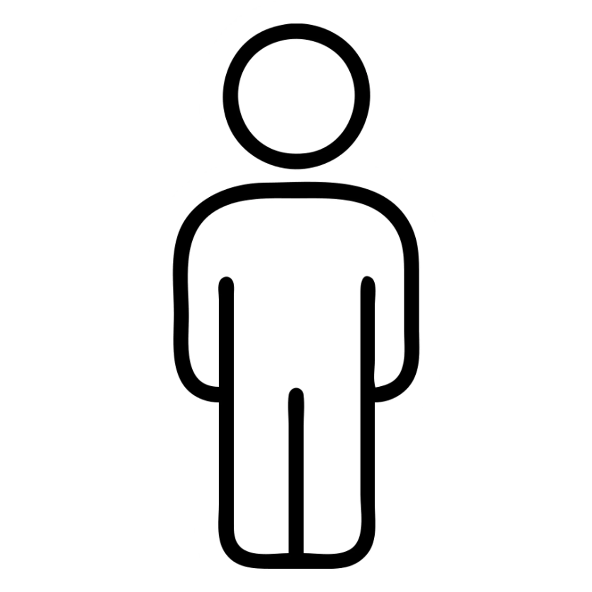 Simple person icon, minimalist human figure sticker