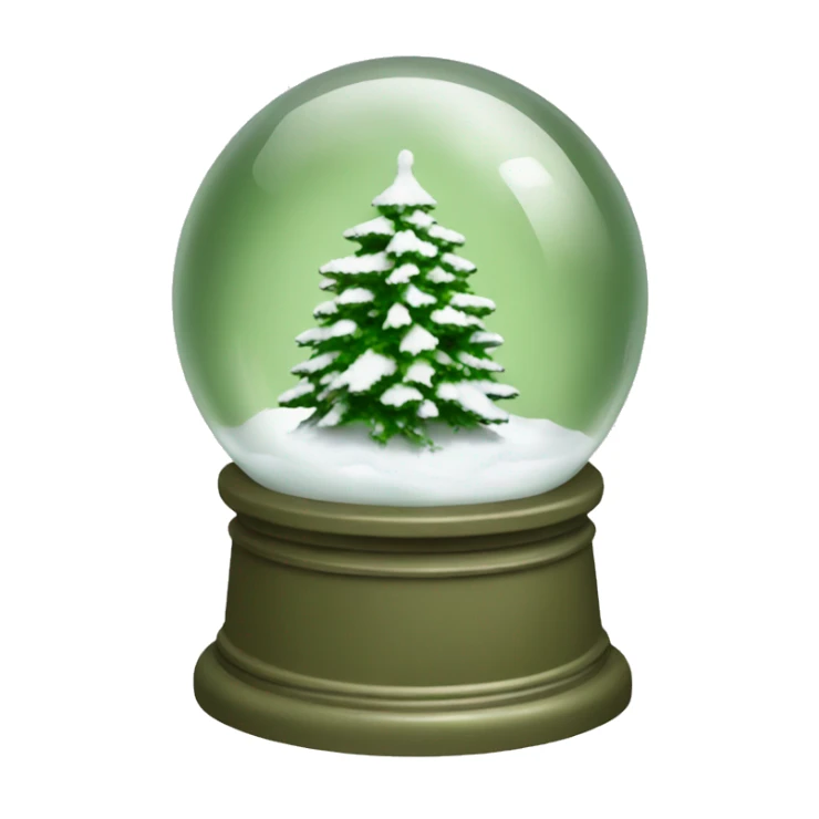 Khaki green snow globe  sticker