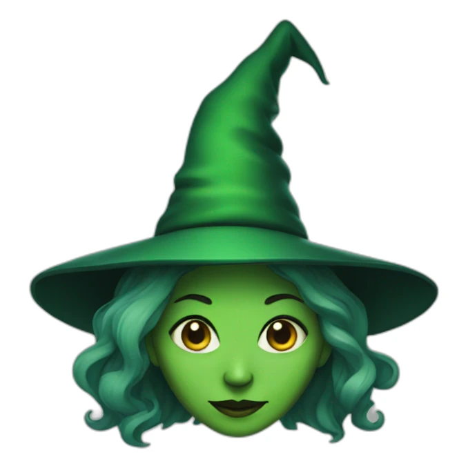 green skinned woman witch sticker