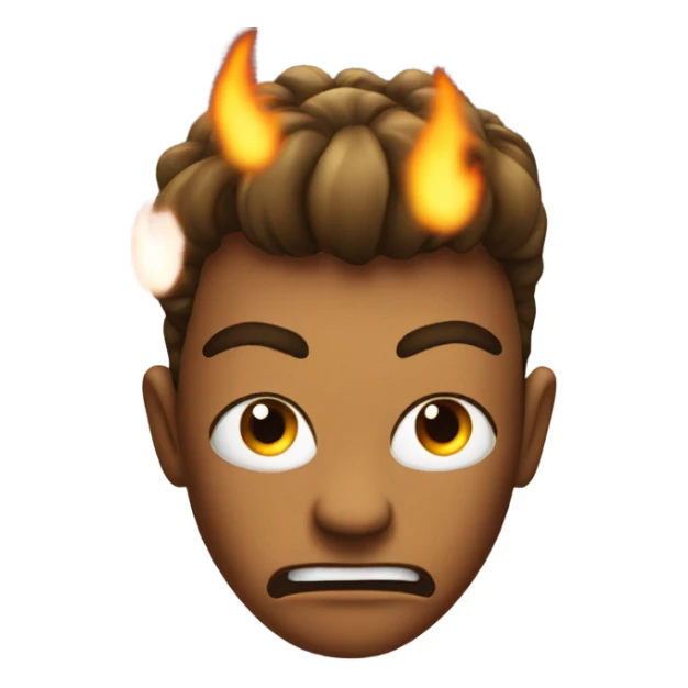 Face emoji with flames  sticker