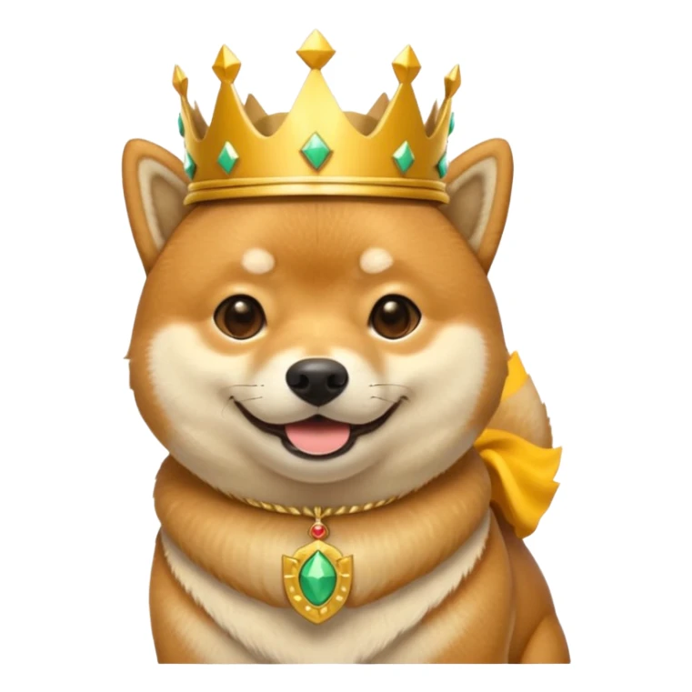 shiba inu wearing kings crown sticker
