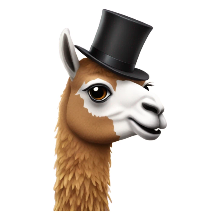 Llama wearing top hat celebrating new years sticker