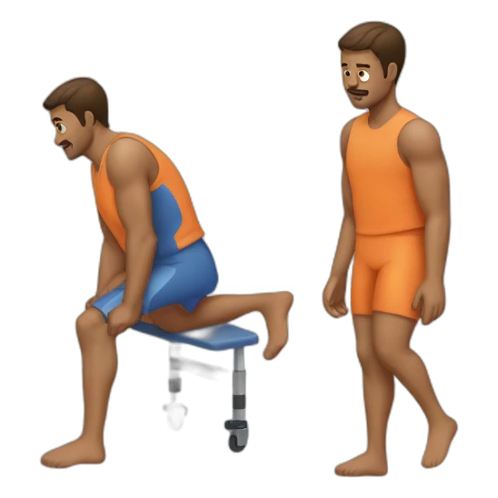 A man with a leg injury sticker