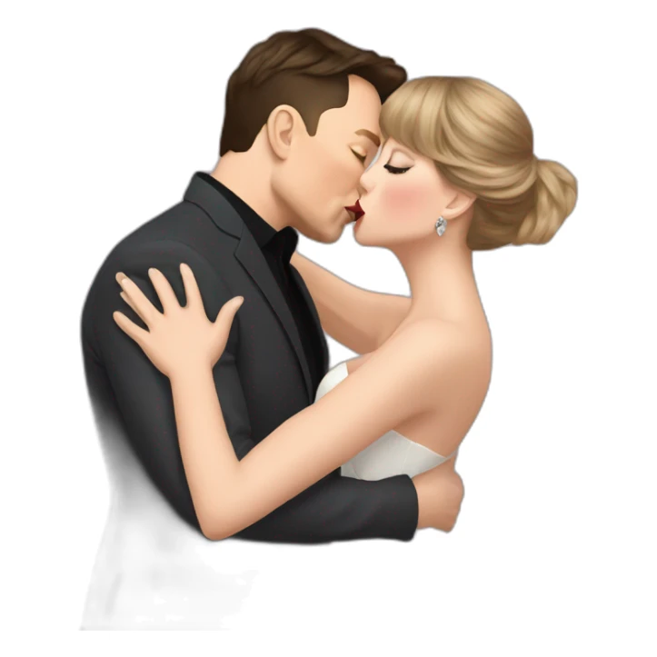 elon musk taylor swift kissing sticker