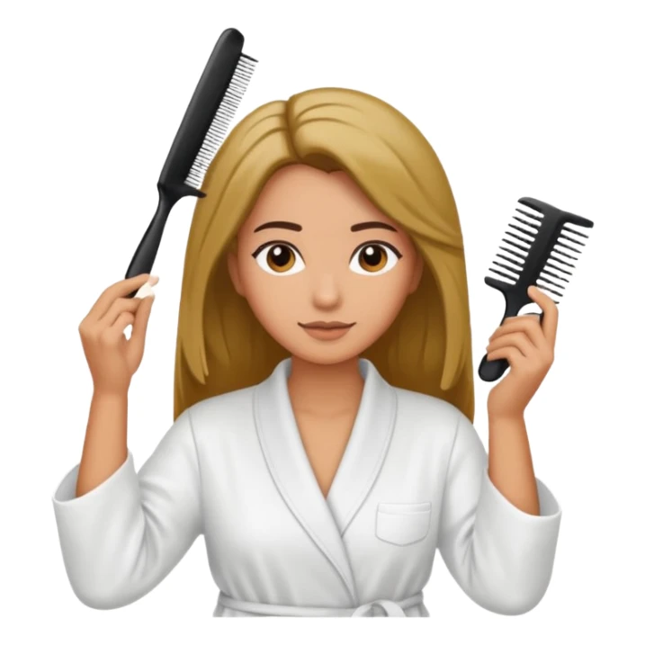 mujer peinandose en la peluqueria sticker