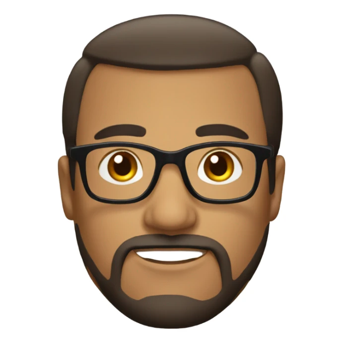 short fat hispanic receeded hairline thin beard thick glasses sticker