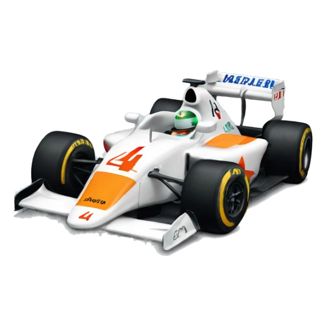McLaren formula 1 car with the number four on it sticker